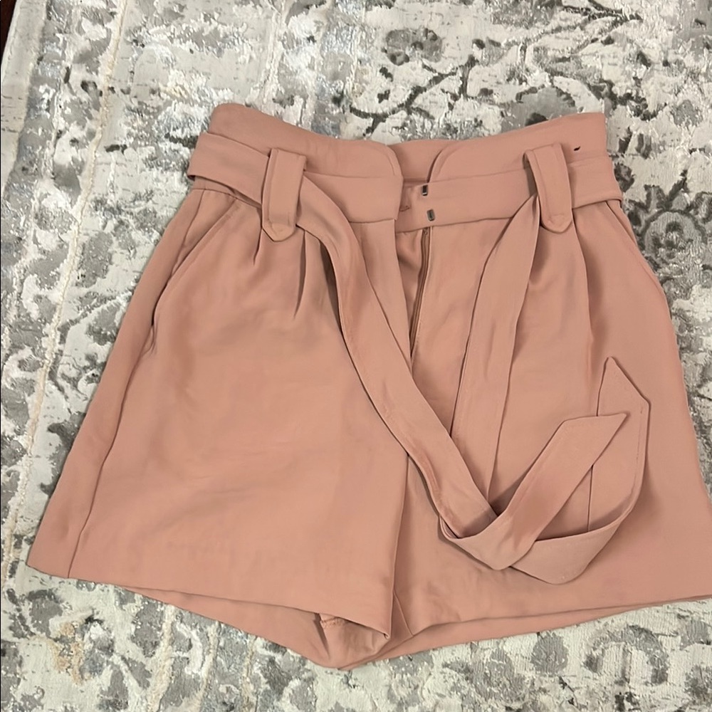 Express Pink High Waist Shorts with Belt
